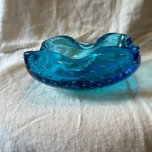 AQUA BLUE MURANO DISH